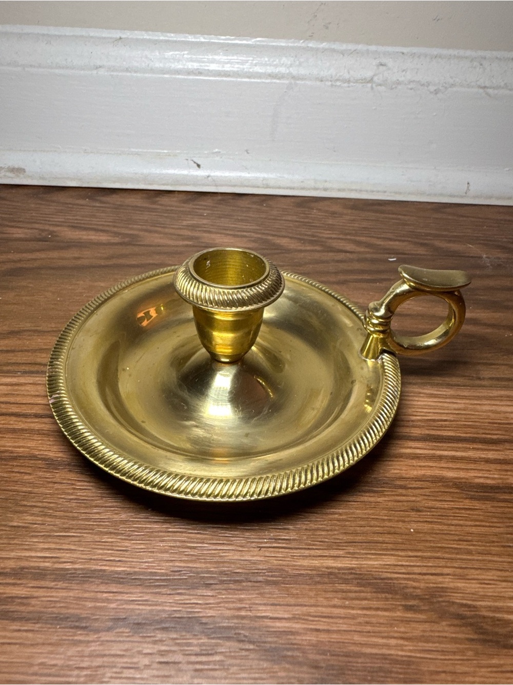 Brass Chamberstick Candle Holder - Gold Finish
